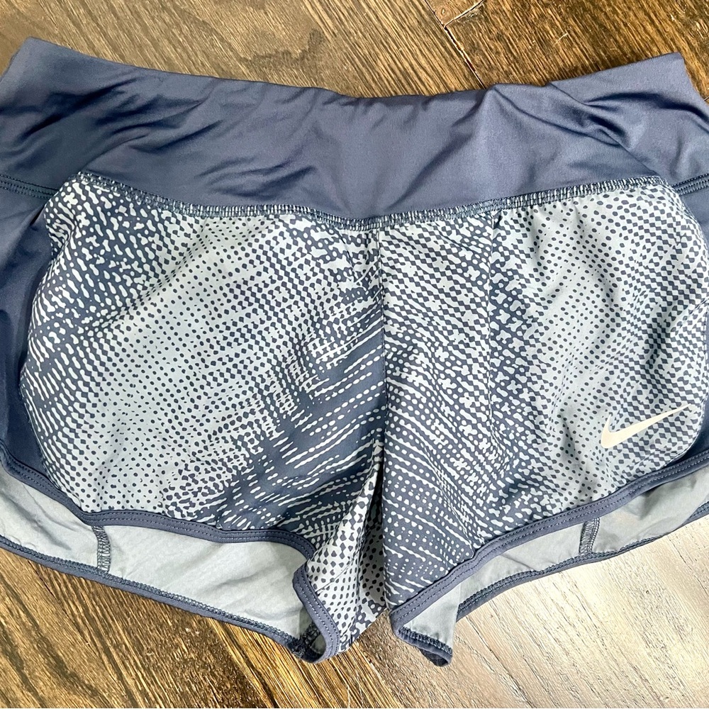 Nike Women's Navy and Gray Athletic Shorts